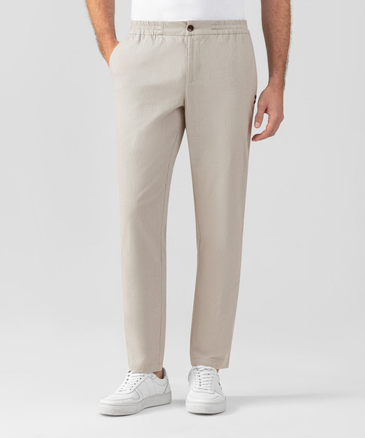 Cotton-Linen Pants: Ash Grey