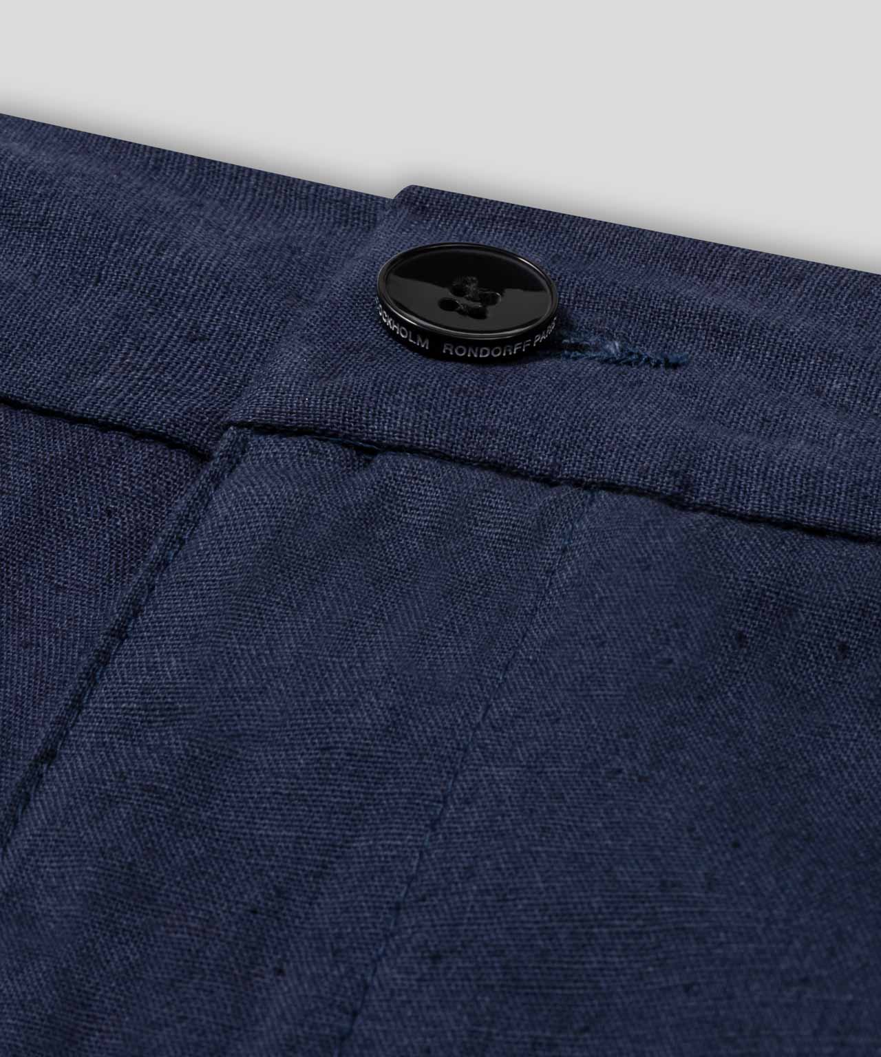 Cotton-Linen Pants: Deep Ocean