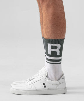 Sports Socks RD w. Irregular Stripes: Green Shadow