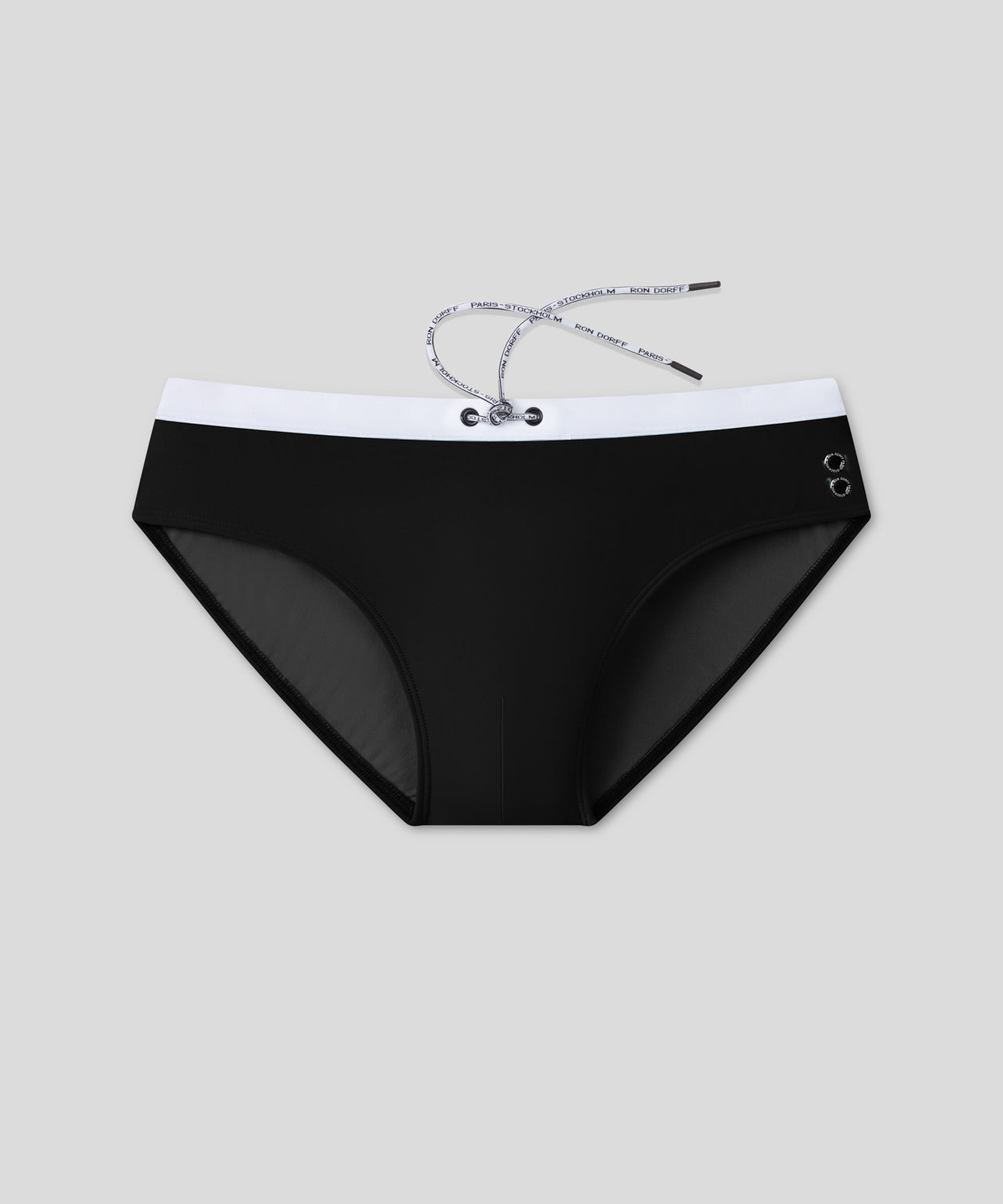 RD Swim Briefs w. White Waistband: Black