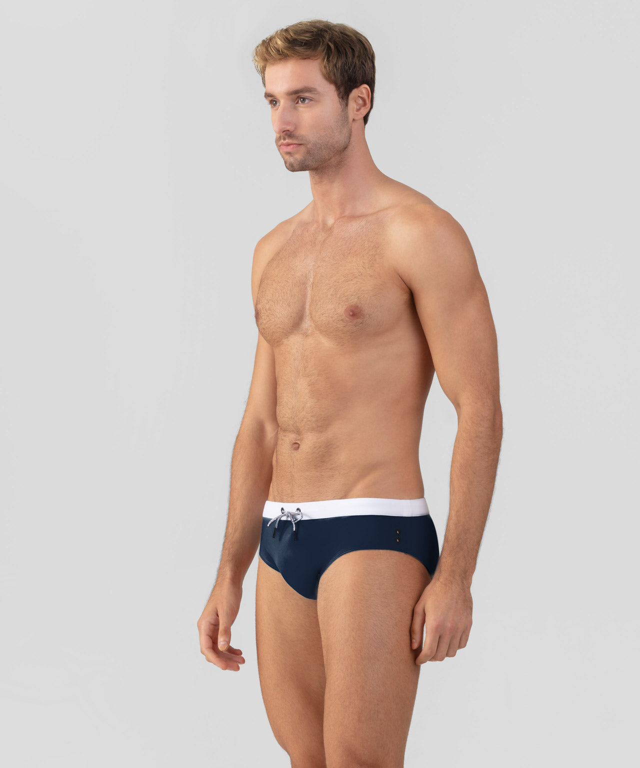 新品papier City swimmer/navy Swim Briefs w. Waistband: Navy | Ron Dorff