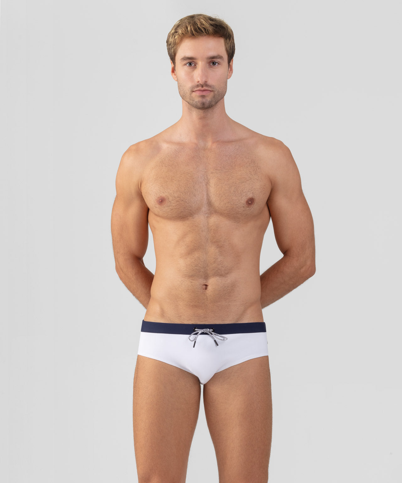 RD Swim Briefs w. White Waistband: White