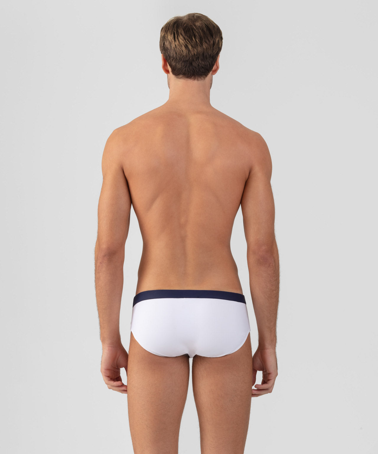 Swim Briefs w. Waistband: White