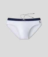 RD Swim Briefs w. White Waistband: White