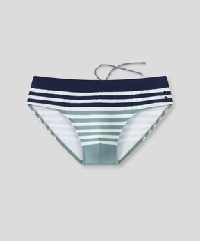 Swim Briefs w. Multico Stripes: Deep Ocean