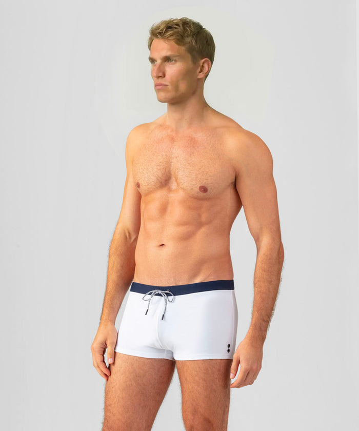 Swim Trunks w. Waistband: White