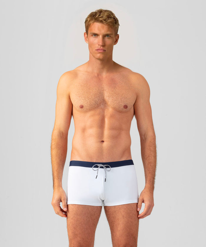 Swim Trunks w. Waistband: White