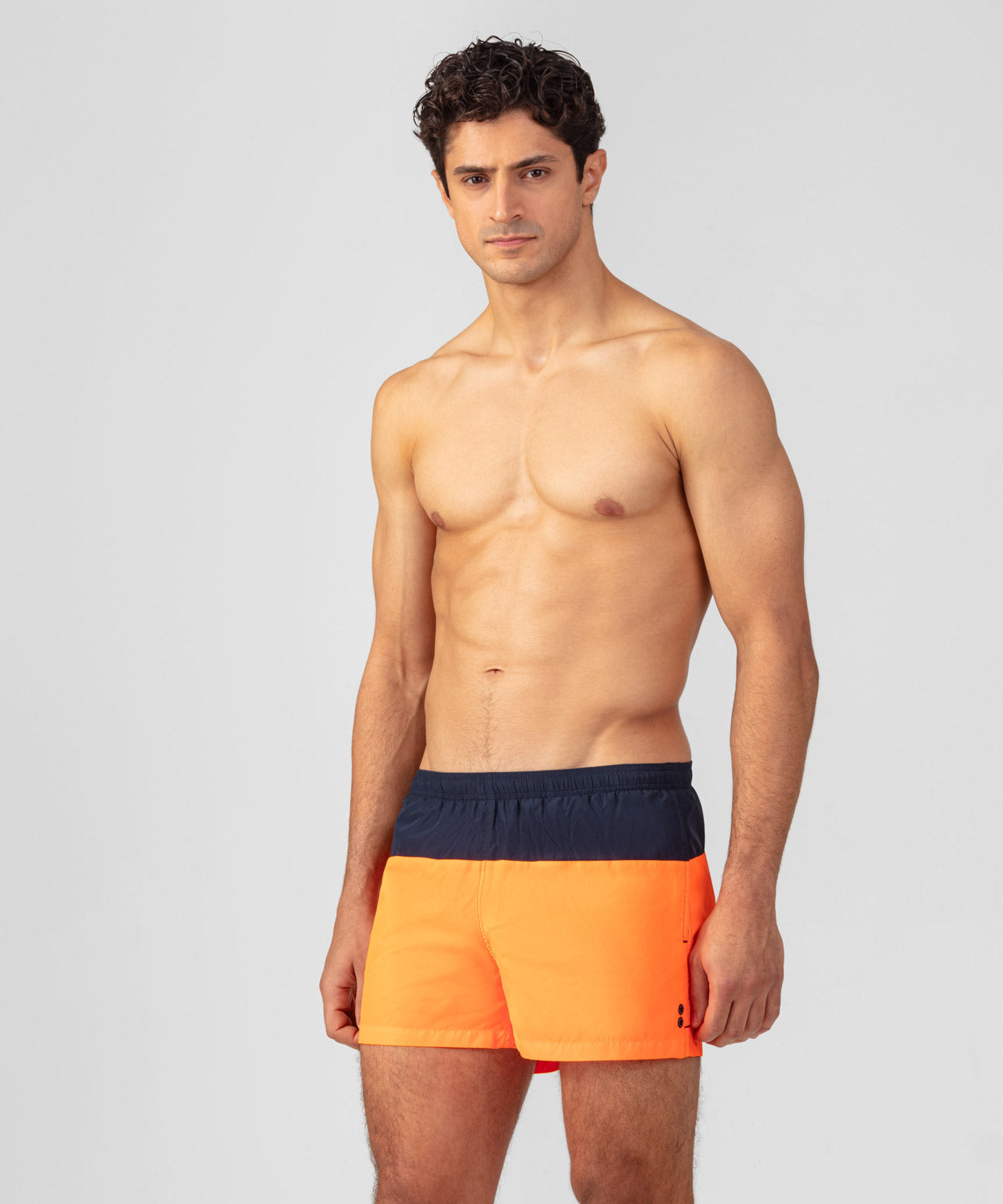 Swim Shorts Bicolor: Navy/Neon Orange