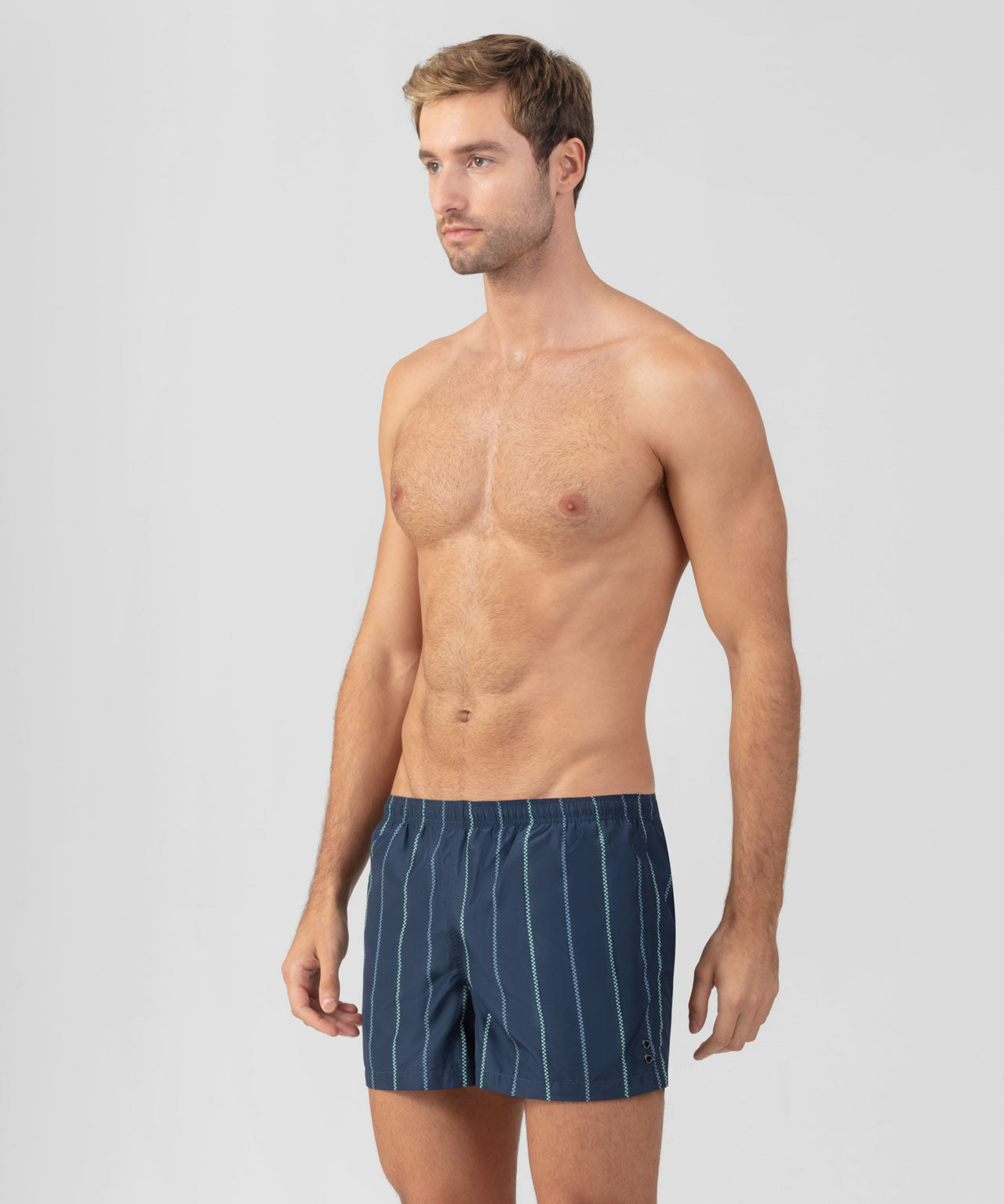 Swim Shorts w. Fisherman Stripes: Navy