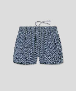 Swim Shorts w. Graphic Pattern: Navy