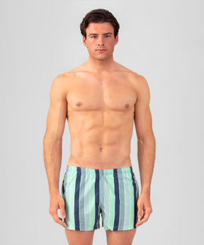 Swim Shorts w. Multico Stripes: Aquamarine