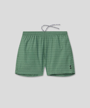 Swim Shorts w. Nordic Line Pattern: Cactus