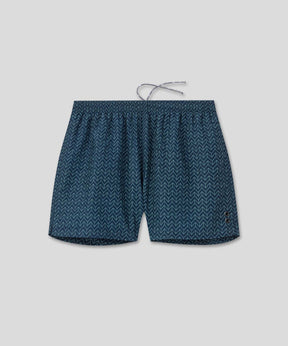 Swim Shorts w. Nordic Line Pattern: Navy