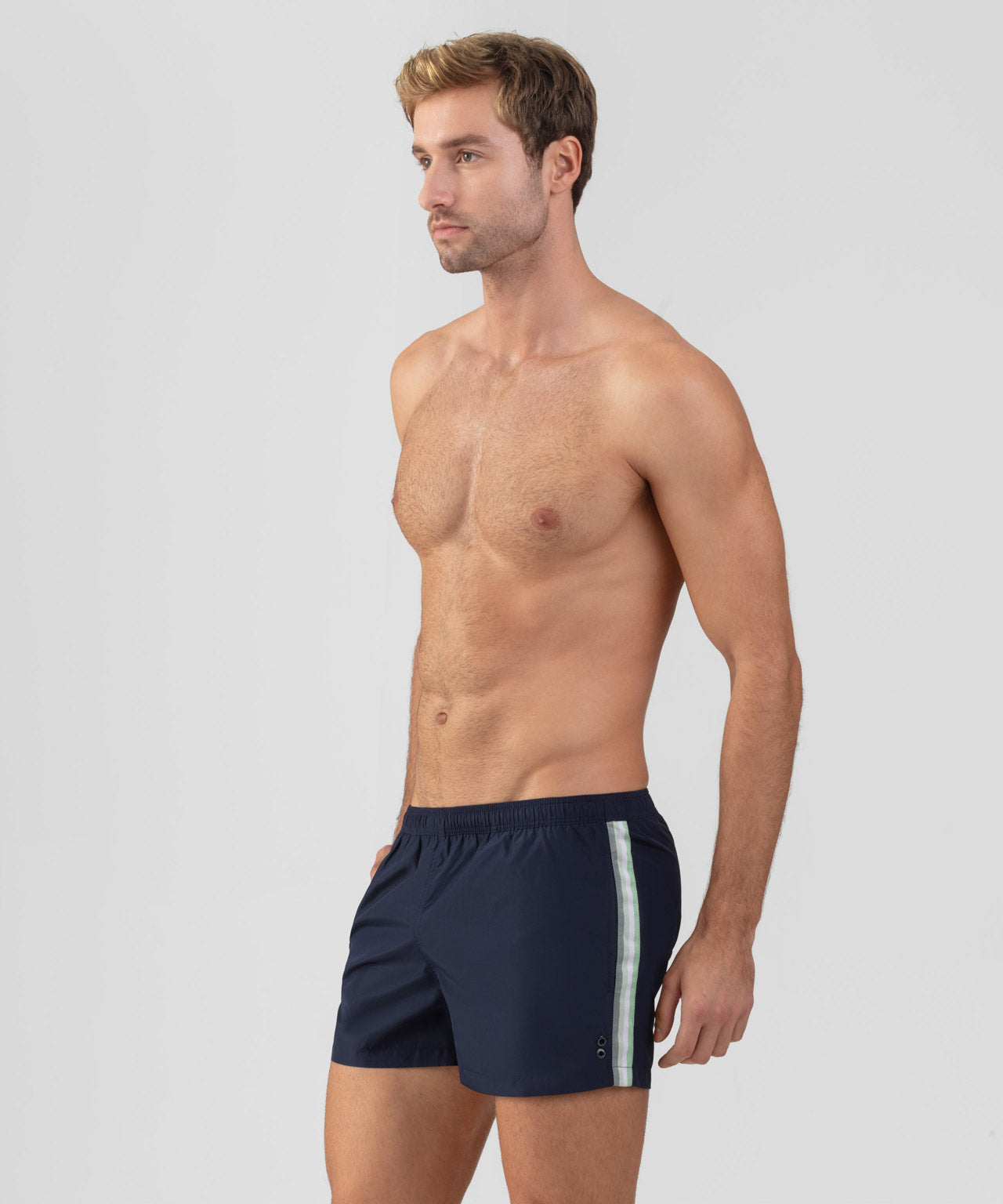 Swim Shorts w. Side Stripes: Navy