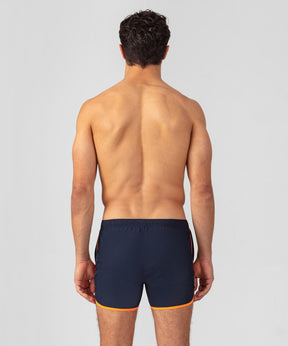 Marathon Swim Shorts: Navy/Neon Orange