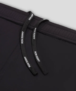 Gym Shorts w. Reflective Piping: Black