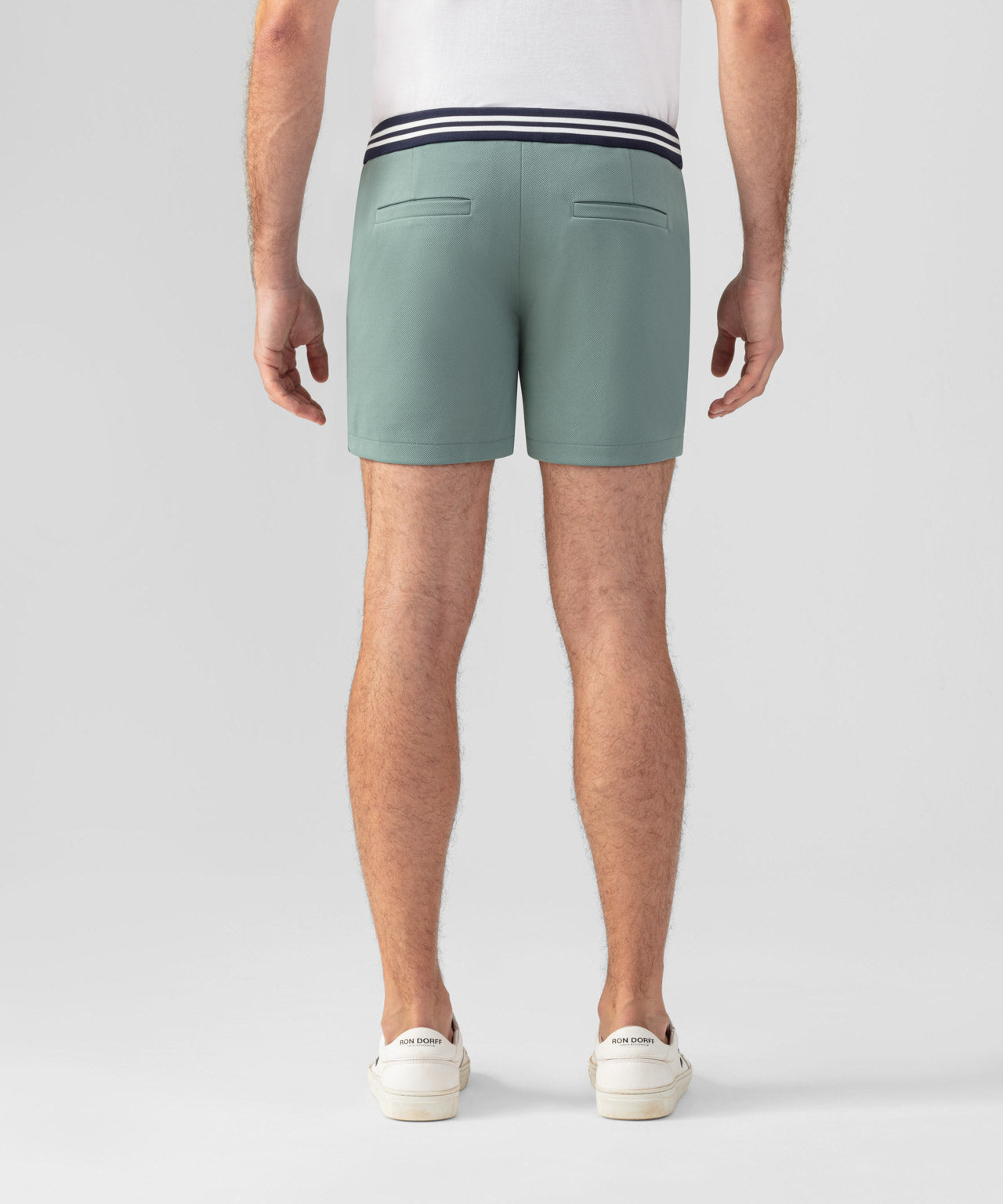 RD Tennis Shorts w. Striped Waist: Aquamarine