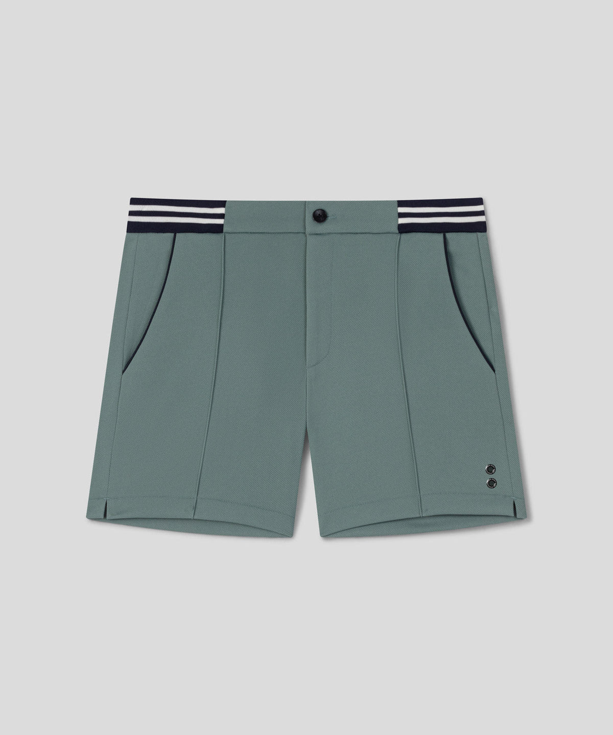 RD Tennis Shorts w. Striped Waist: Aquamarine