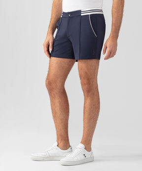 RD Tennis Shorts w. Striped Waist: Navy