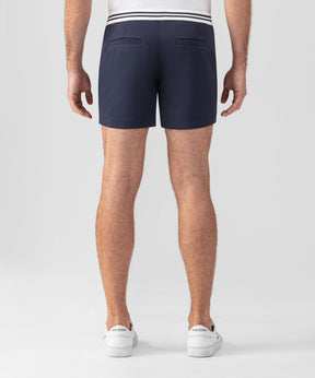 RD Tennis Shorts w. Striped Waist: Navy