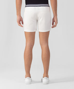 RD Tennis Shorts w. Striped Waist: Off White