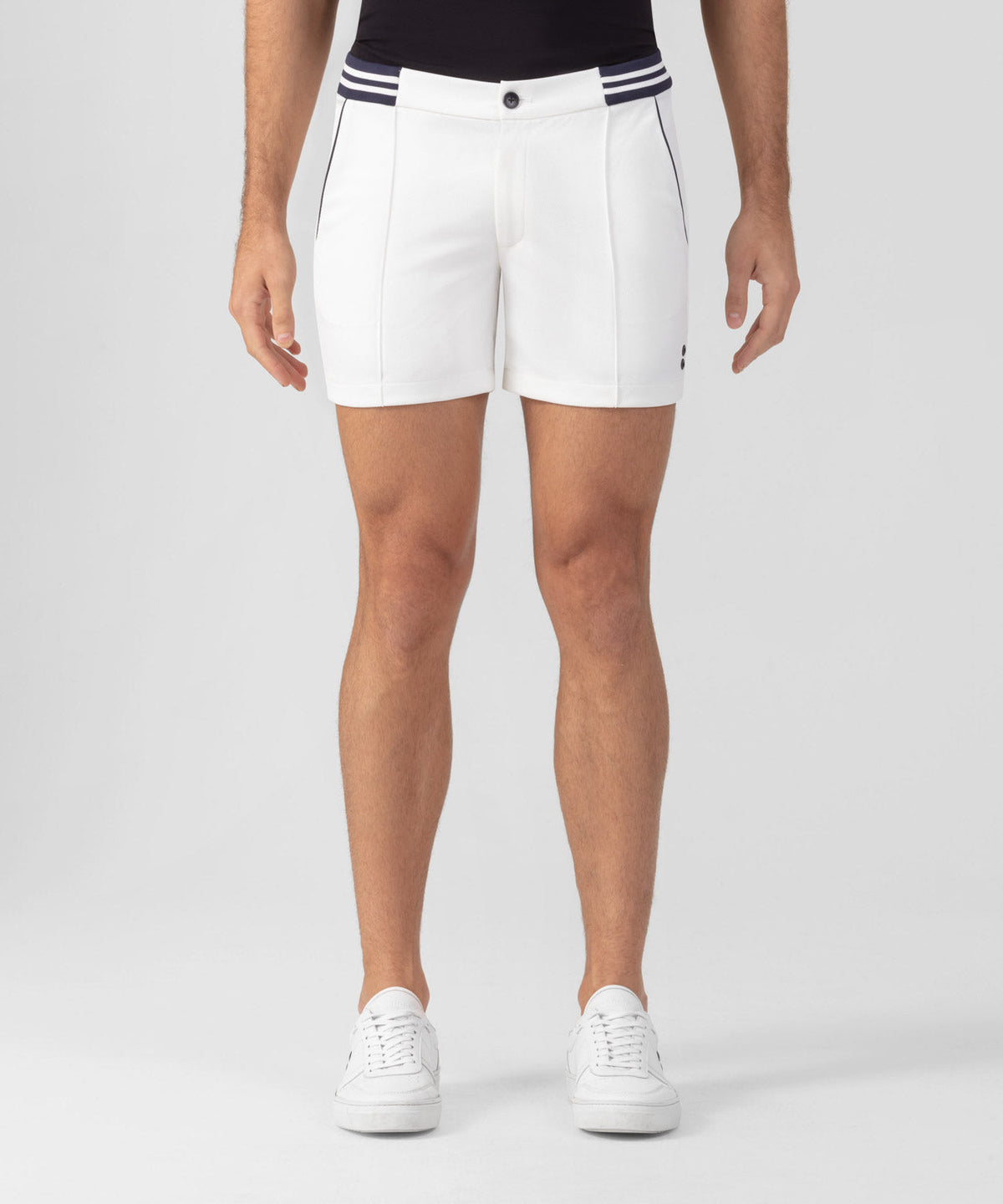 RD Tennis Shorts w. Striped Waist: Off White