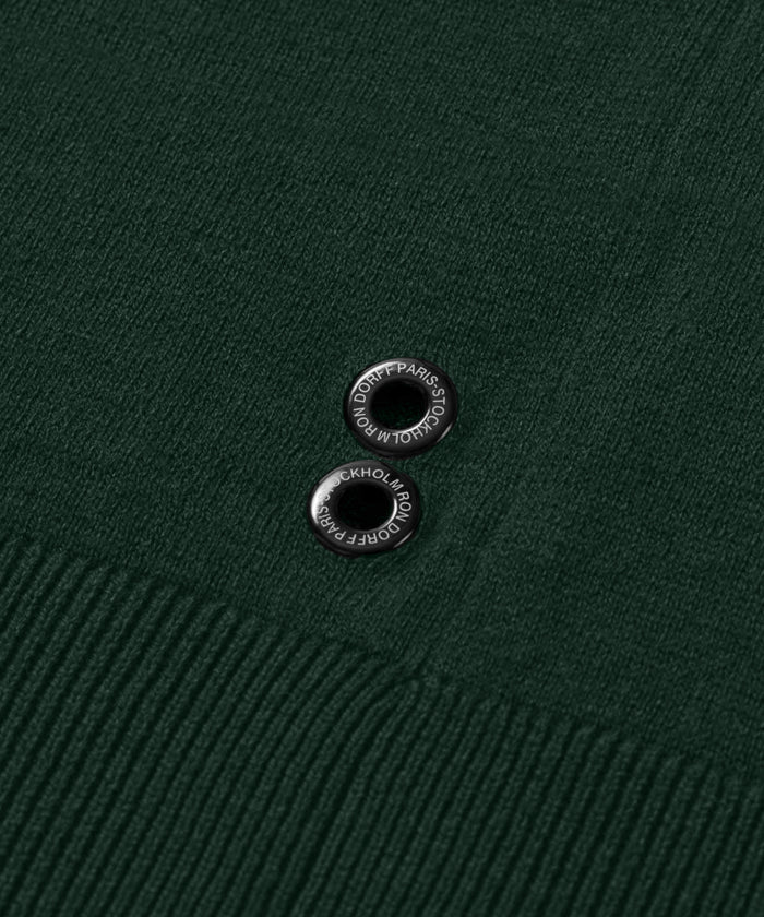 Wool Cotton Sweater w. Lines: Court Green