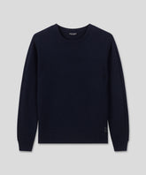 Cotton-Wool Sweater w. Side Rib: Navy