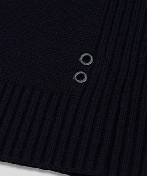 Cotton-Wool Sweater w. Side Rib: Navy