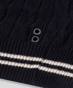 Wool Cashmere Tennis Sweater: Navy