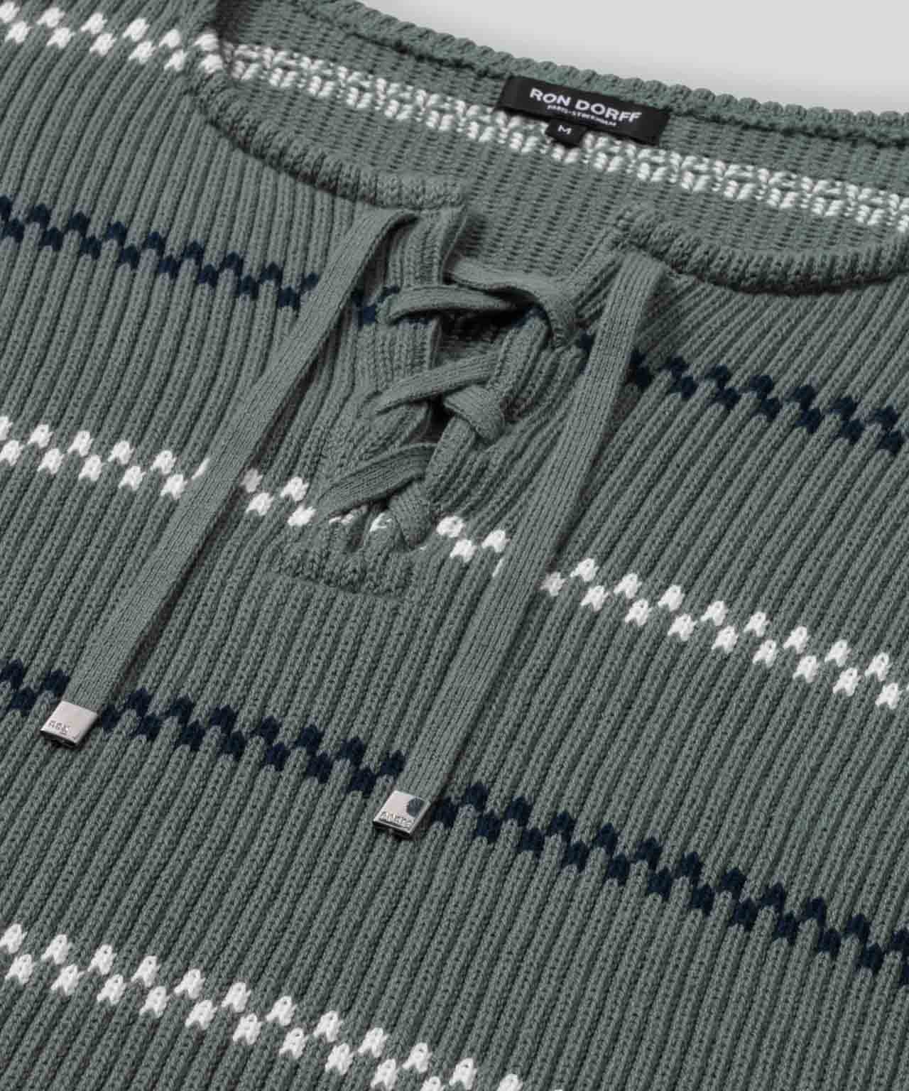 Swedish Fisherman Cotton Sweater: Green Shadow