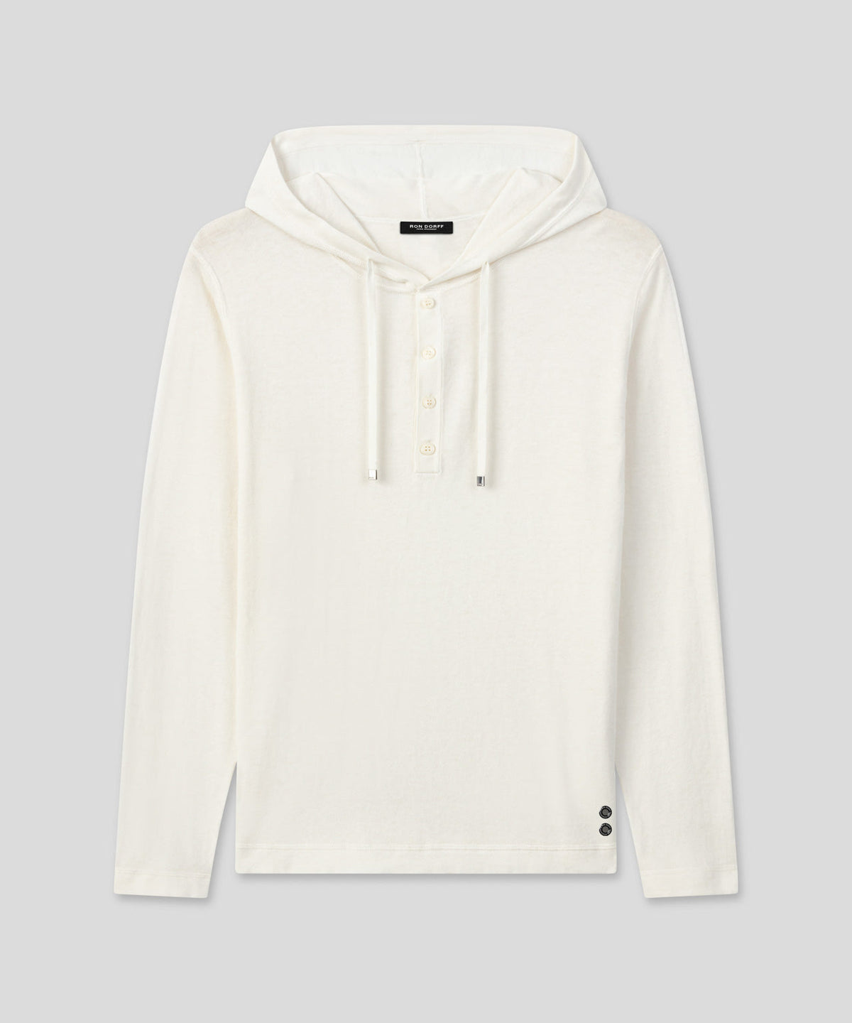 Light Cotton-Silk Hoodie Sweater: Off White