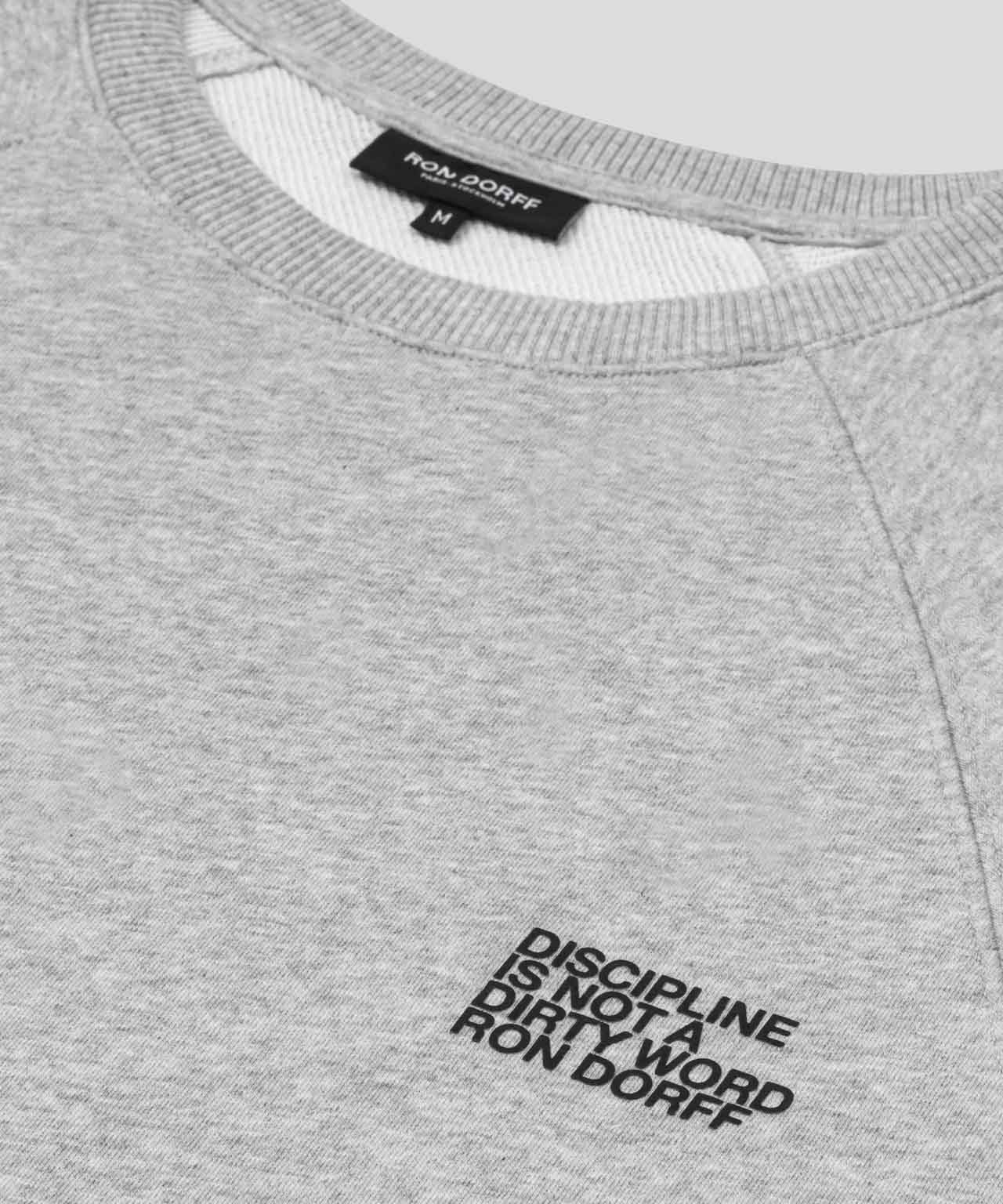 Organic Cotton Sleeveless Sweatshirt "DISCIPLINE": Grey Melange