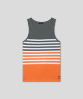 Organic Cotton Tank Top w. Stripes: Green Shadow