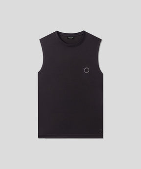 Sports Sleeveless T-Shirts w. Reflective Piping: Black