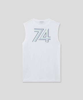 Organic Cotton Sleeveless T-Shirt "74": White