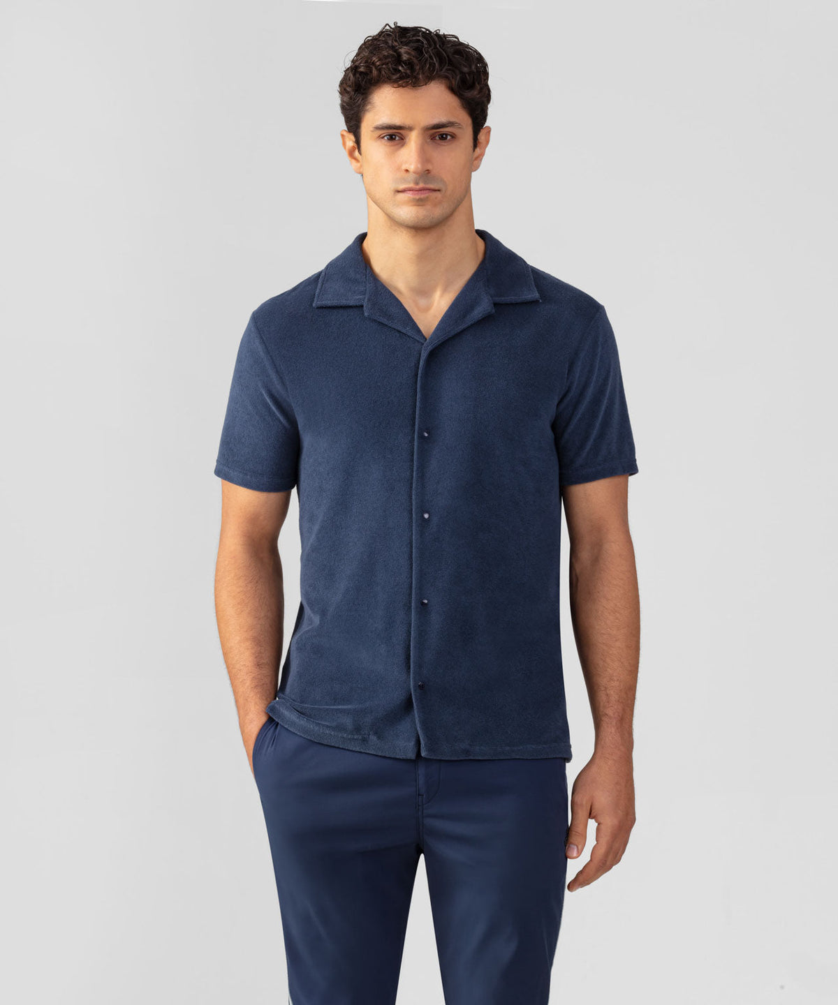 Cotton Terry Shirt: Deep Ocean