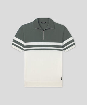 Cotton-Silk RD Polo Bicolor: Green Shadow