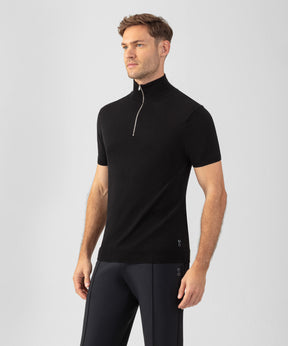 Cotton-Silk RD Polo: Black