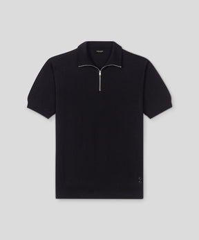 Cotton-Silk RD Polo: Black