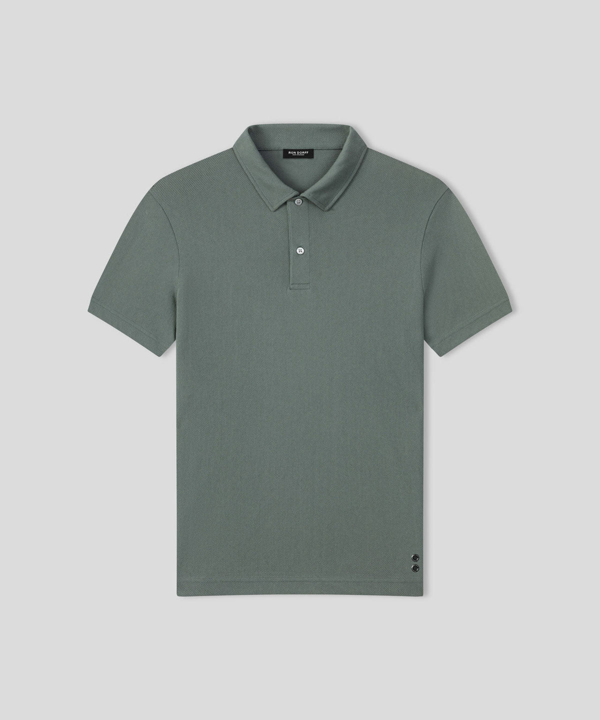 Cotton Mesh RD Polo: Green Shadow