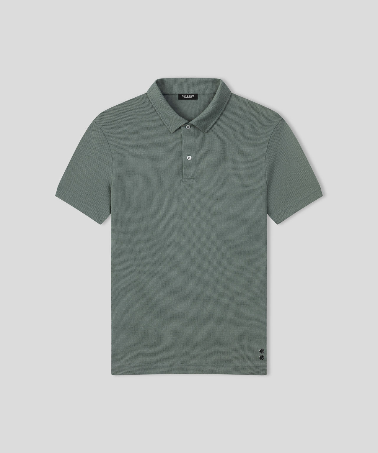 Cotton Mesh RD Polo: Green Shadow