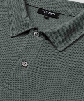 Cotton Mesh RD Polo: Green Shadow