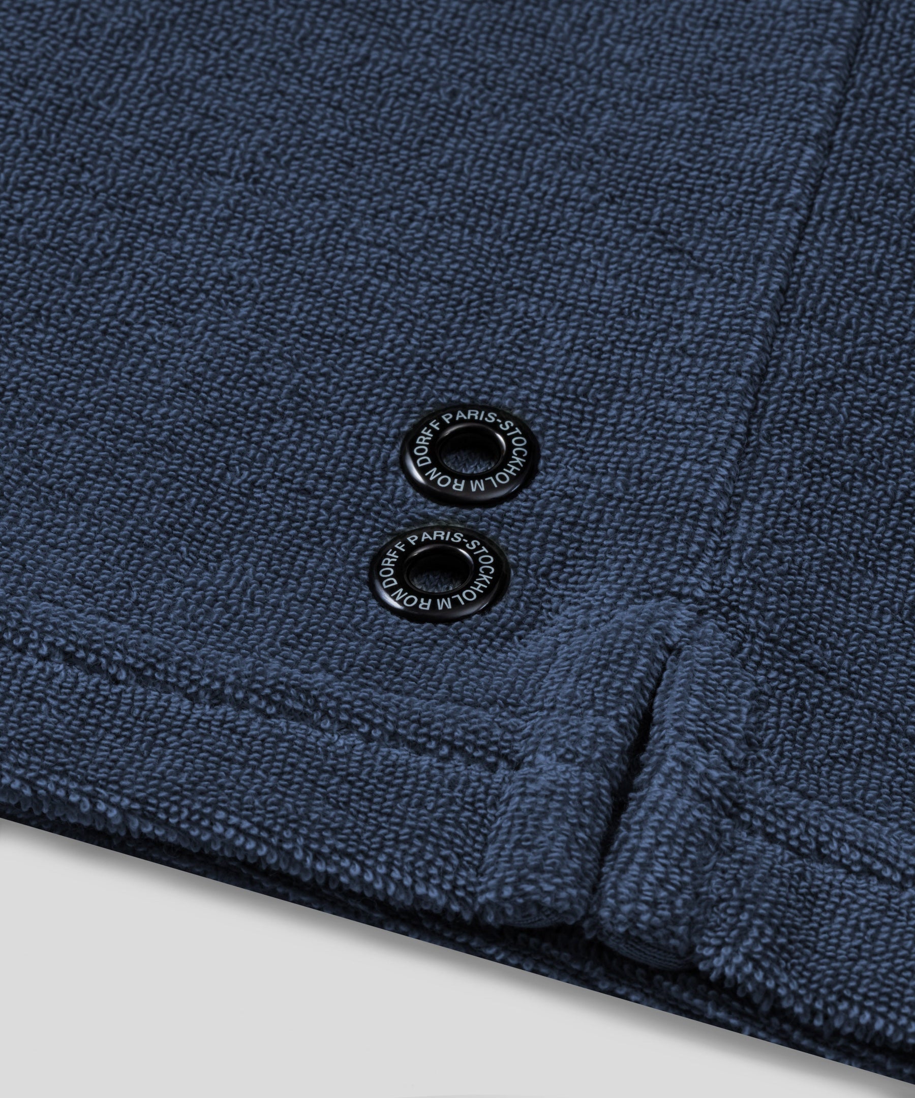 Cotton Terry V Neck Polo: Deep Ocean