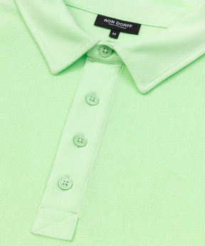 Cotton Terry Polo w. Piqué Collar: Aloe Vera