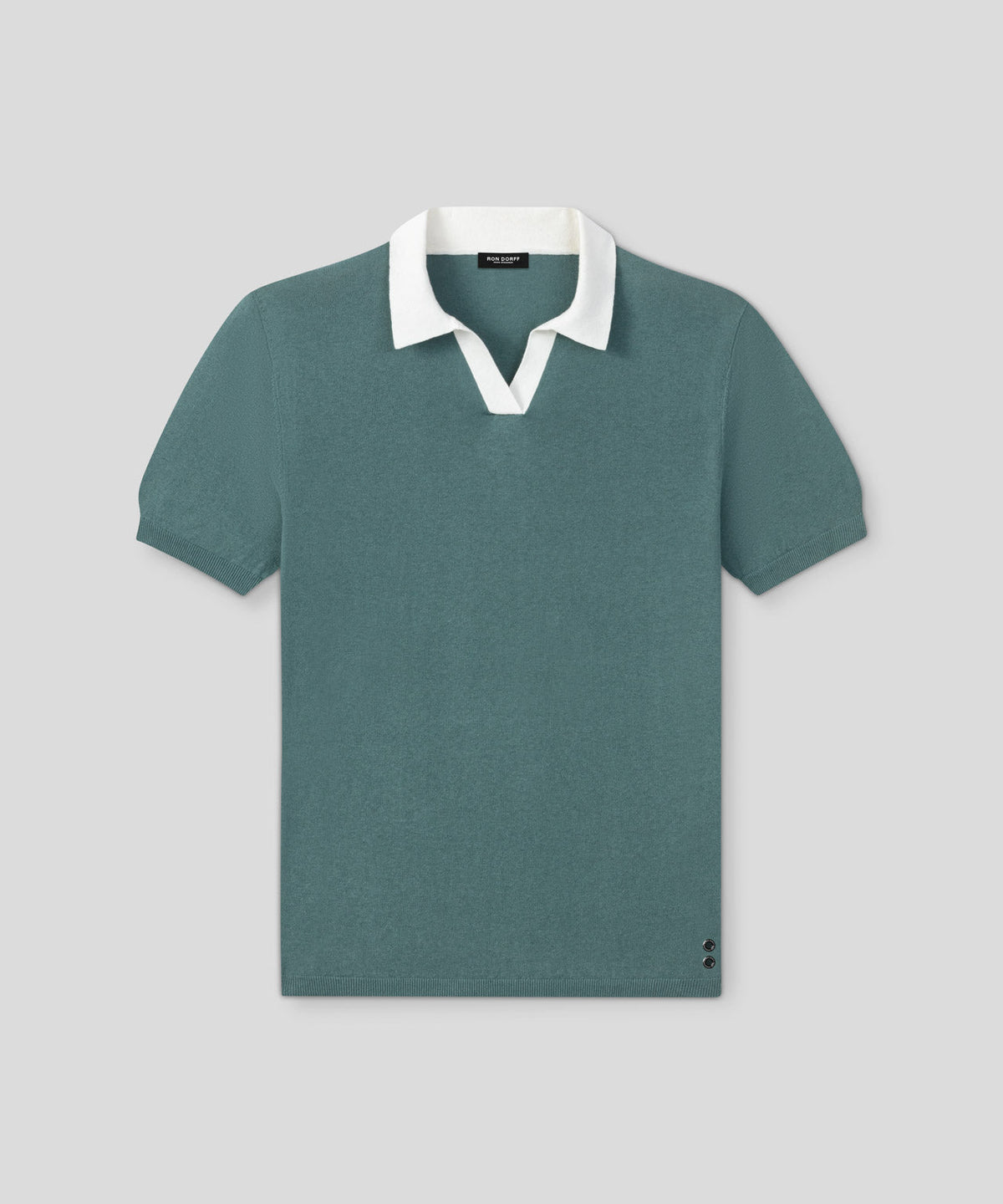 Cotton-Linen Polo: Silver Pine