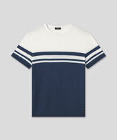 Bicolor Knitted T-Shirt: Deep Ocean