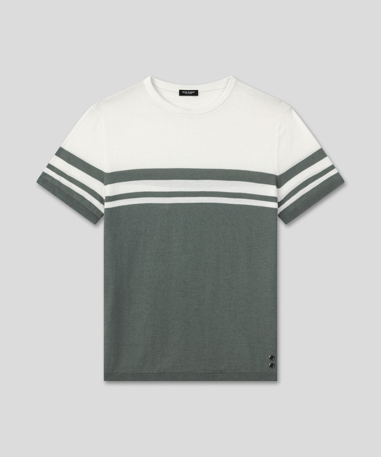 Bicolor Knitted T-Shirt: Green Shadow