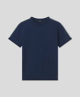 Knitted T-Shirt w. Side Stripes: Deep Ocean