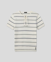 Knitted T-Shirt w. Fisherman Stripes: Off White